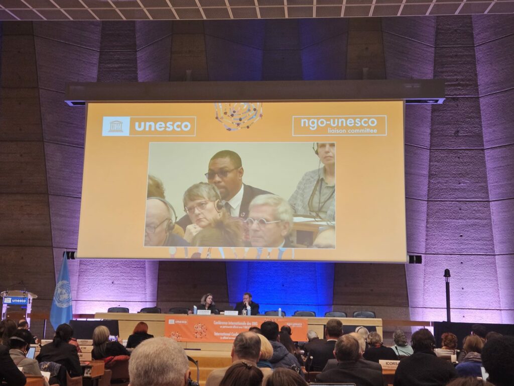 Intervention de M. Gabriel MVOGO , Président de l'European Cooperation System - Conférence internationale des ONG - UNESCO décembre 2024