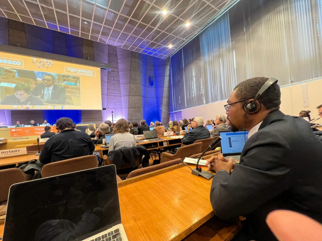 Intervention de M. Gabriel MVOGO , Président de l'European Cooperation System - Conférence internationale des ONG - UNESCO décembre 2024